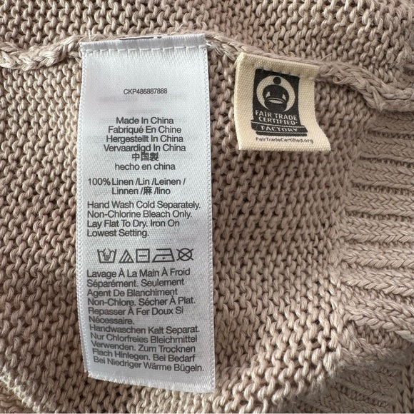 Madewell Linen Drop-Shoulder Relaxed Fit Crewneck Sweater Cream Size XS - Picture 6 of 7